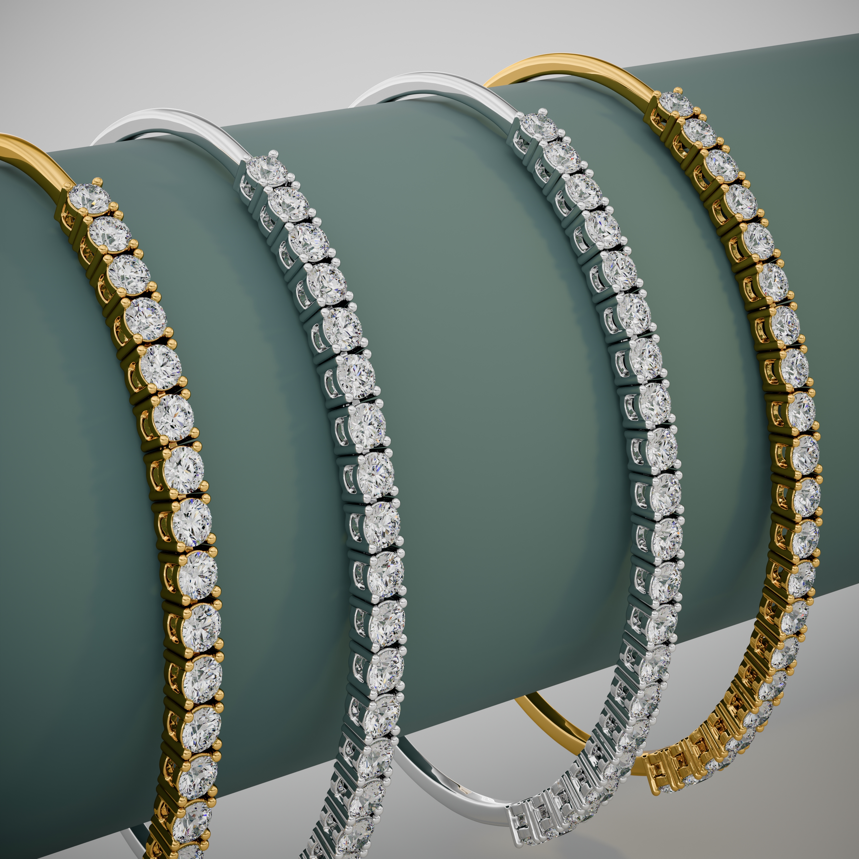 3d render of a diamond bracelet