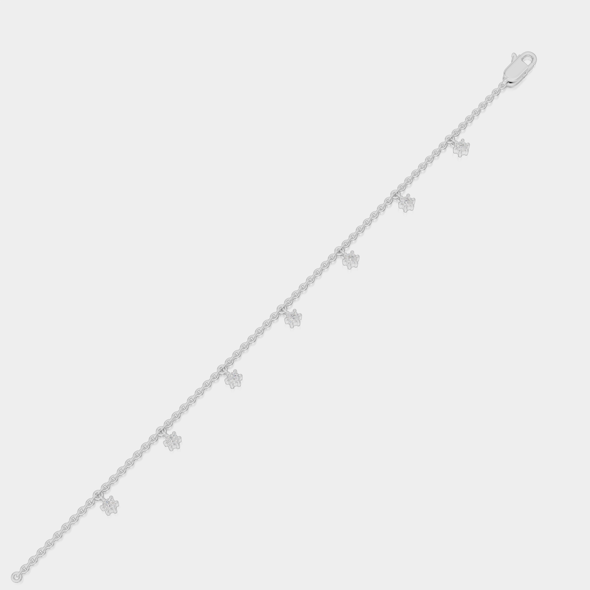 3d render of a white gold diamond bracelet