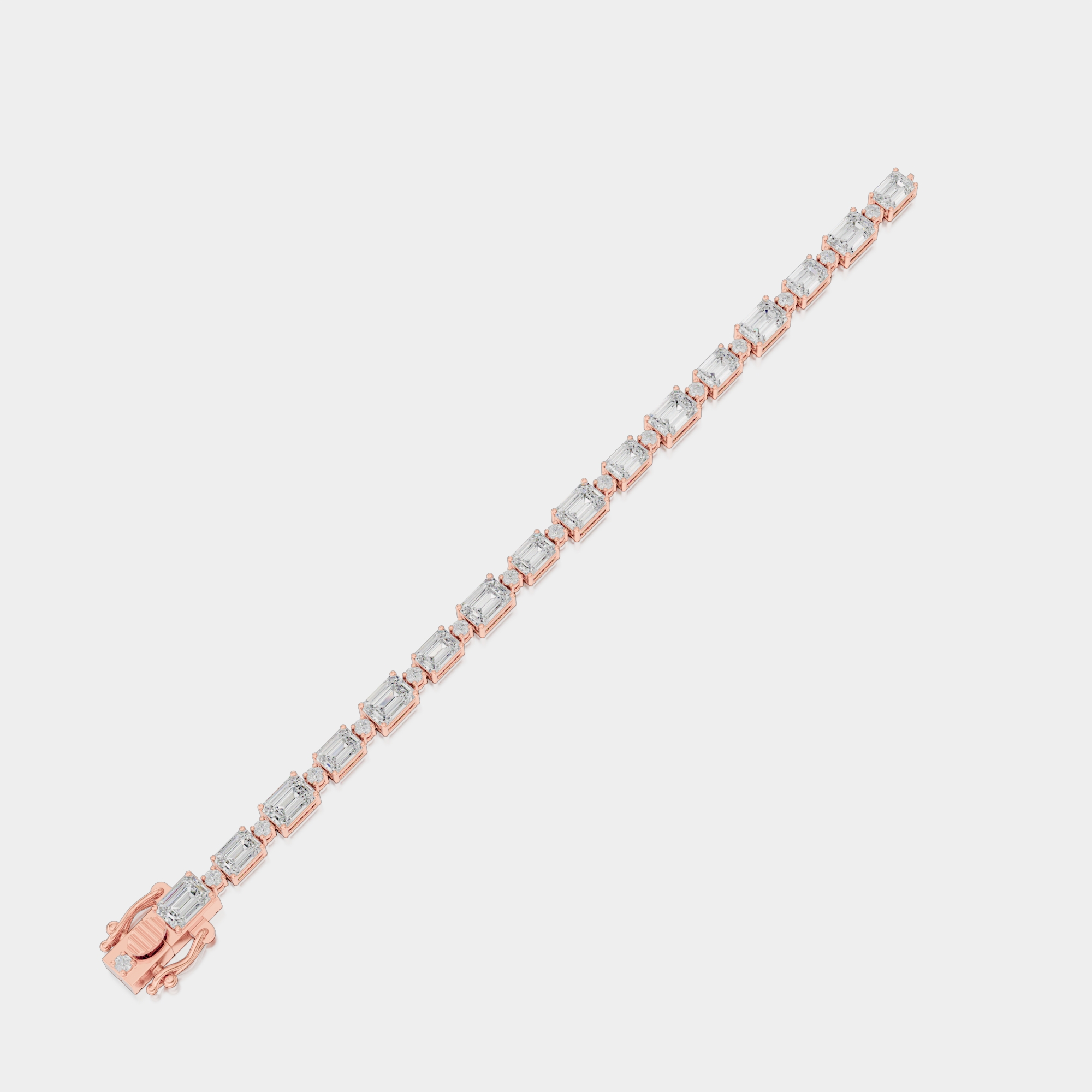 3d render of a rose gold diamond bracelet