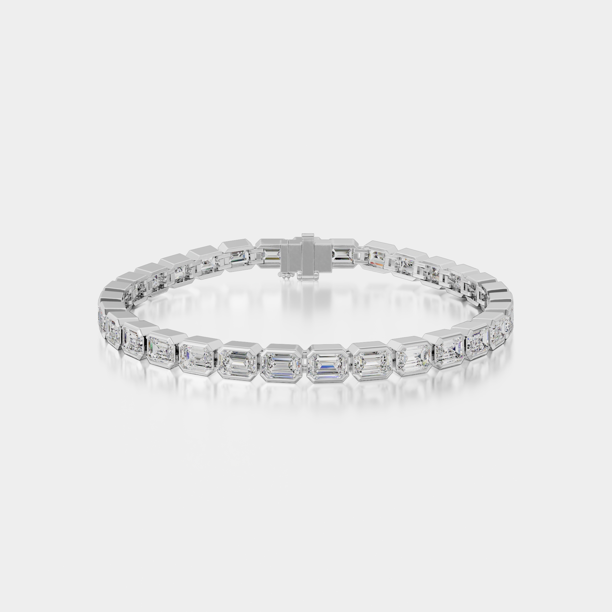 3d render of a white gold diamond bracelet