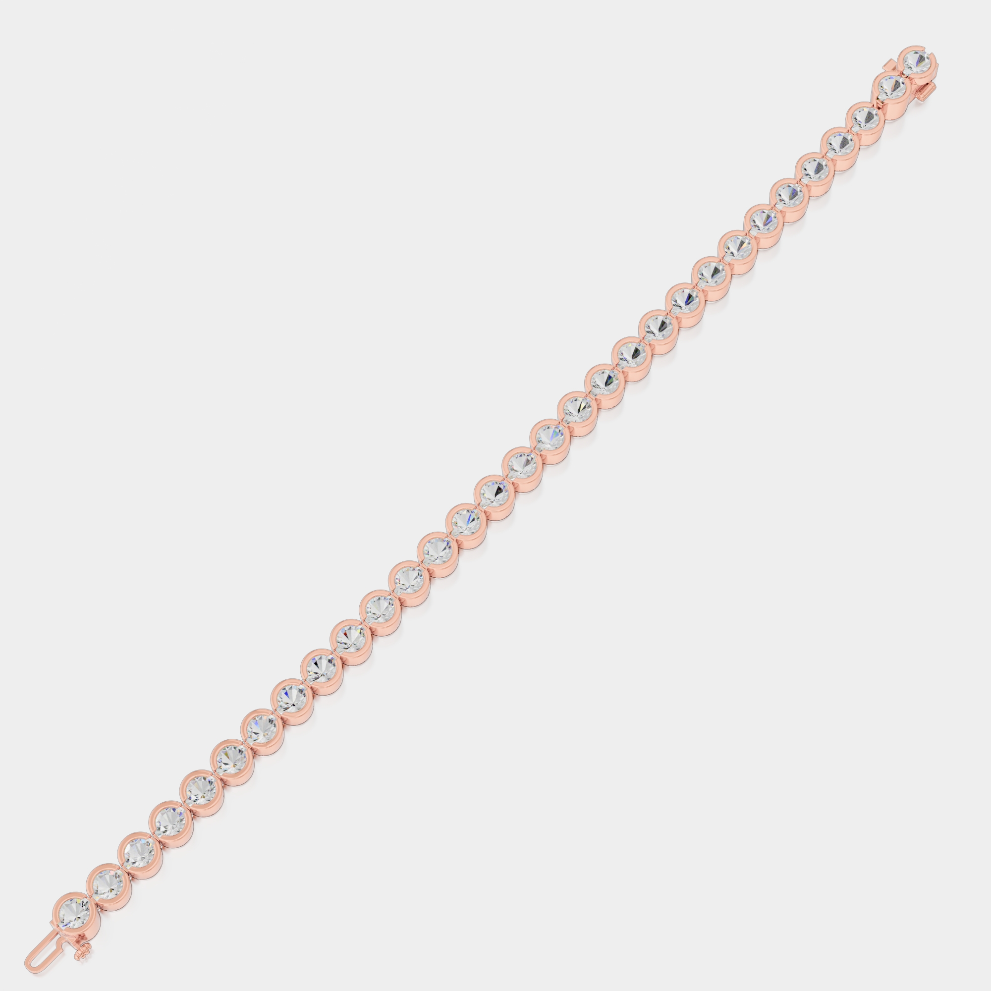 3d render of a rose gold diamond bracelet