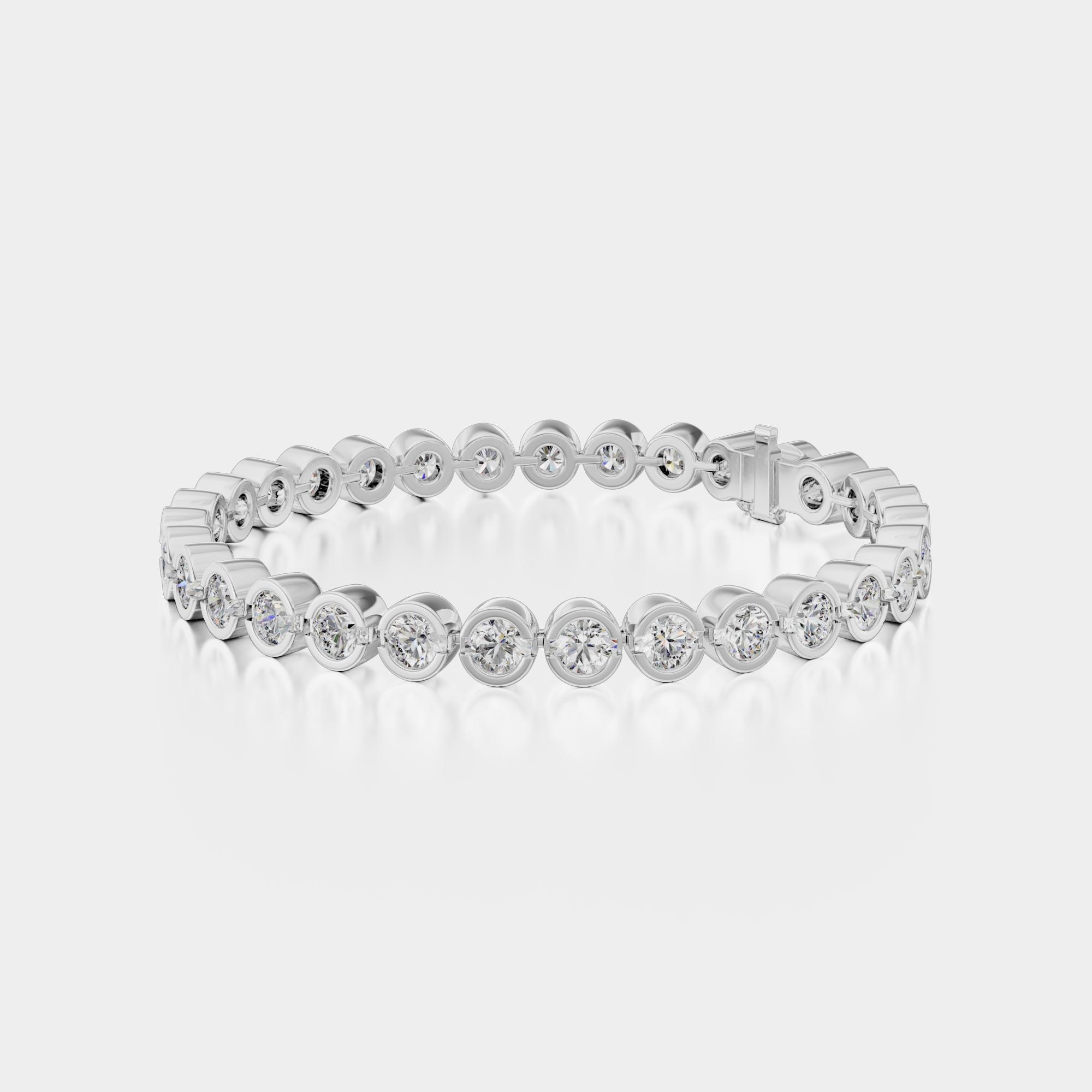 3d render of a white gold diamond bracelet