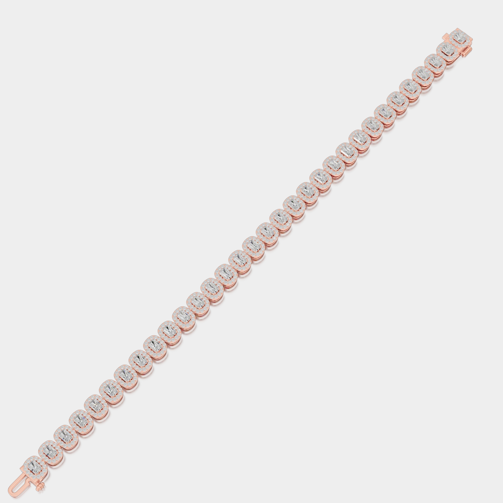 3d render of a rose gold diamond bracelet