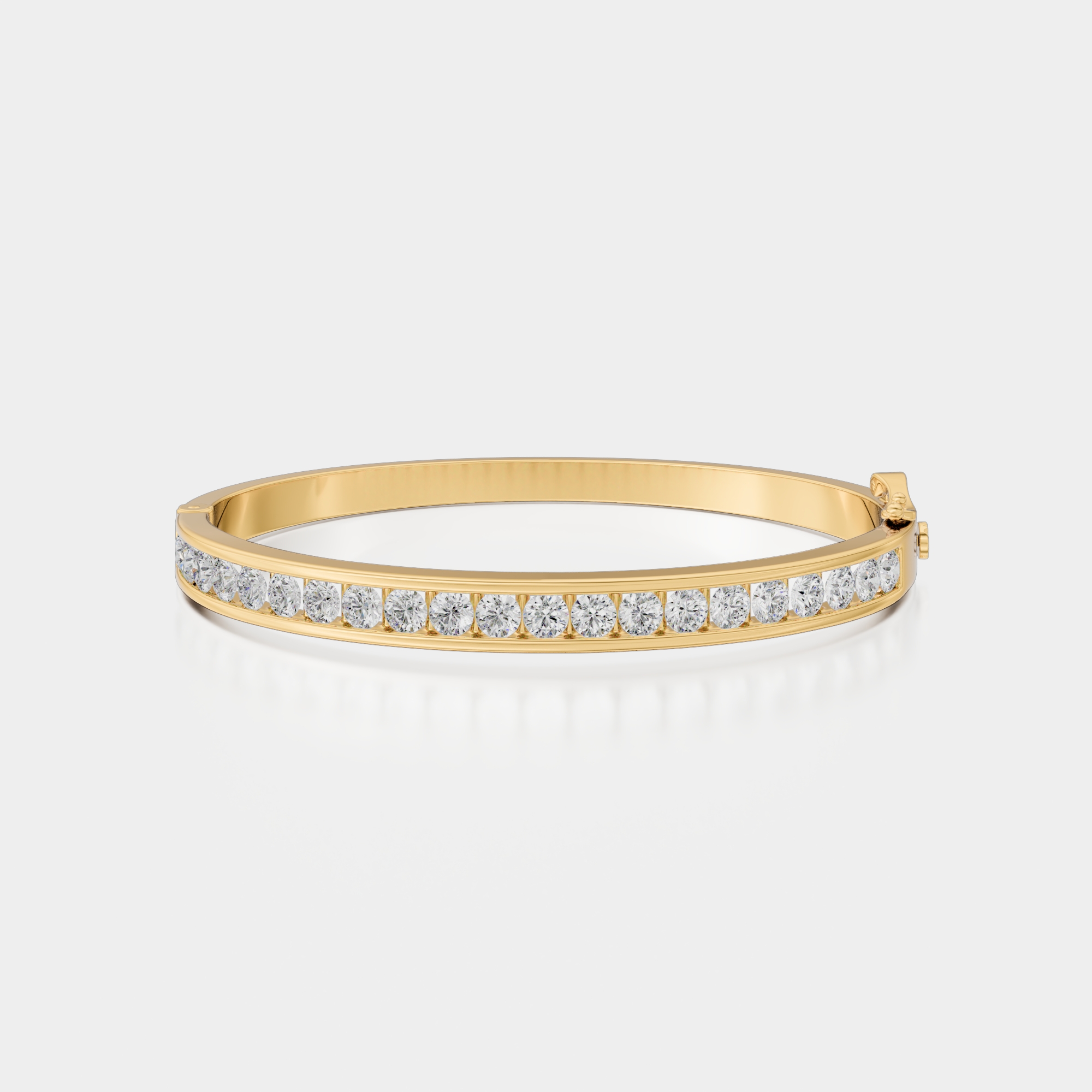 3d render of a yellow gold diamond bracelet