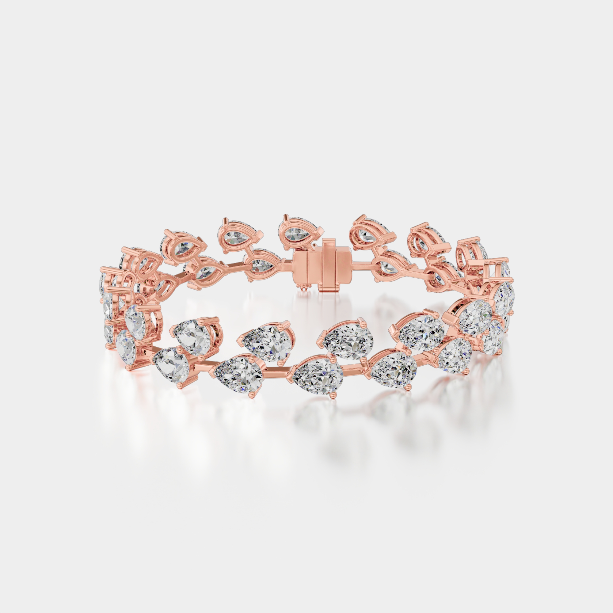 3d render of a rose gold diamond bracelet