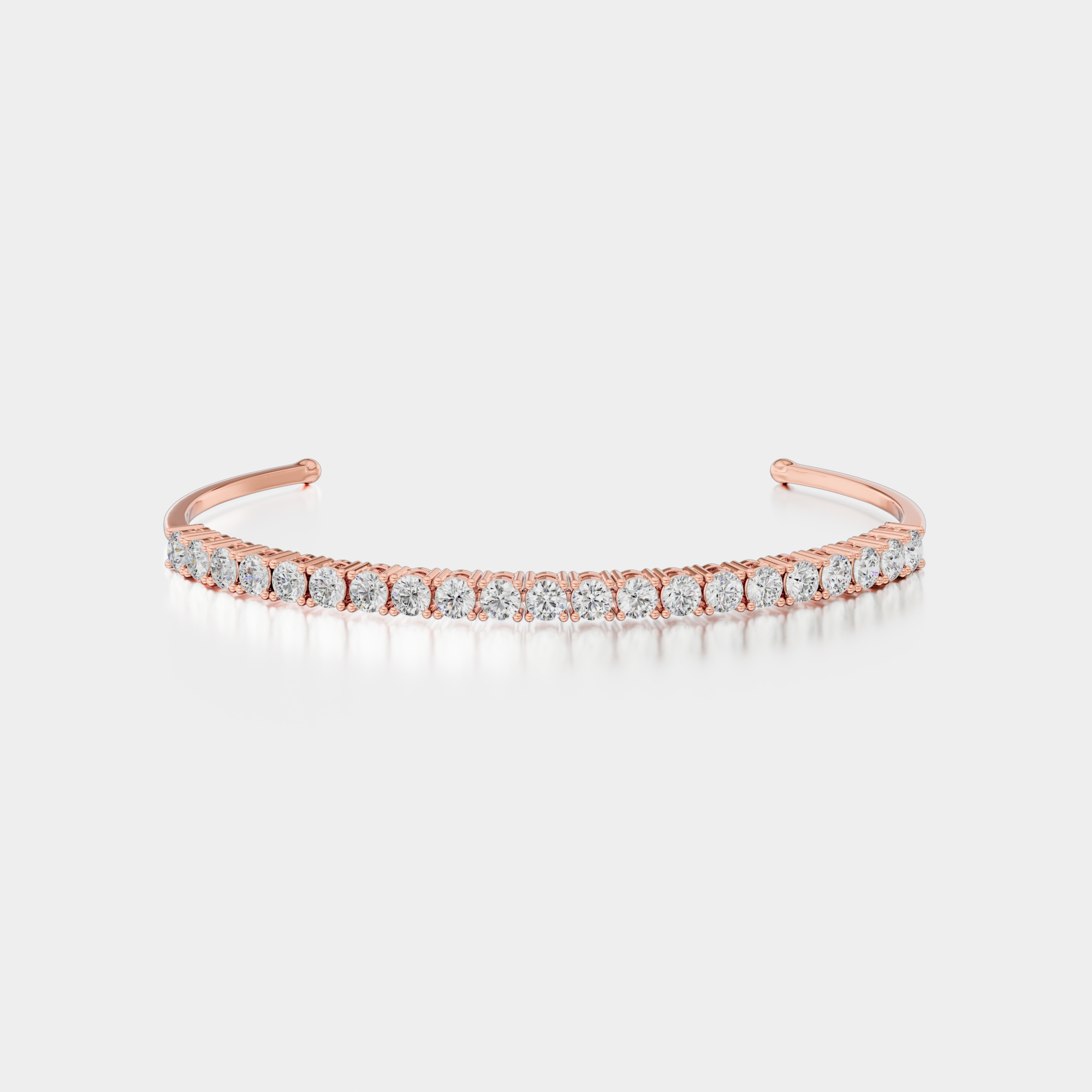 3d render of a rose gold diamond bracelet