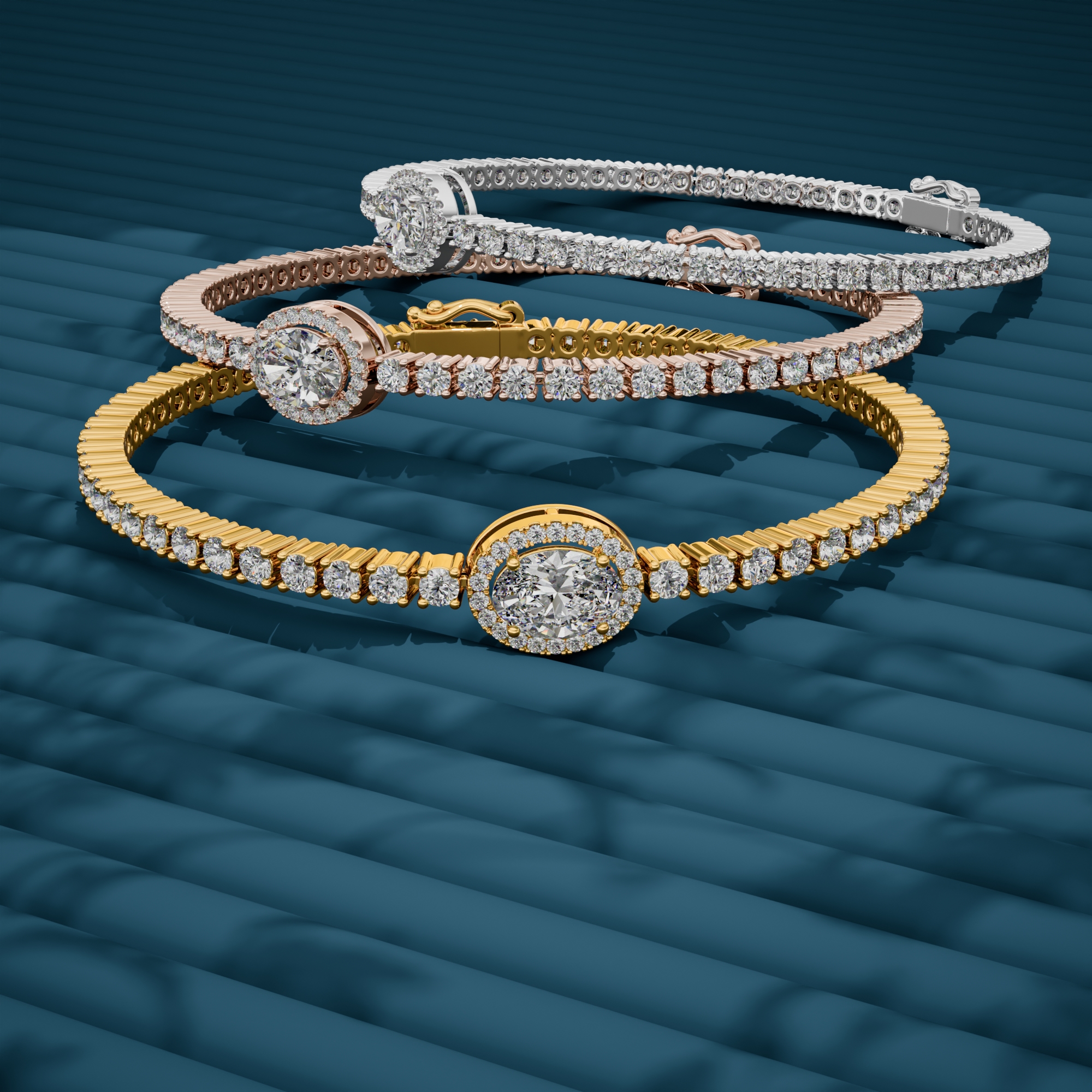 3d render of a diamond bracelet