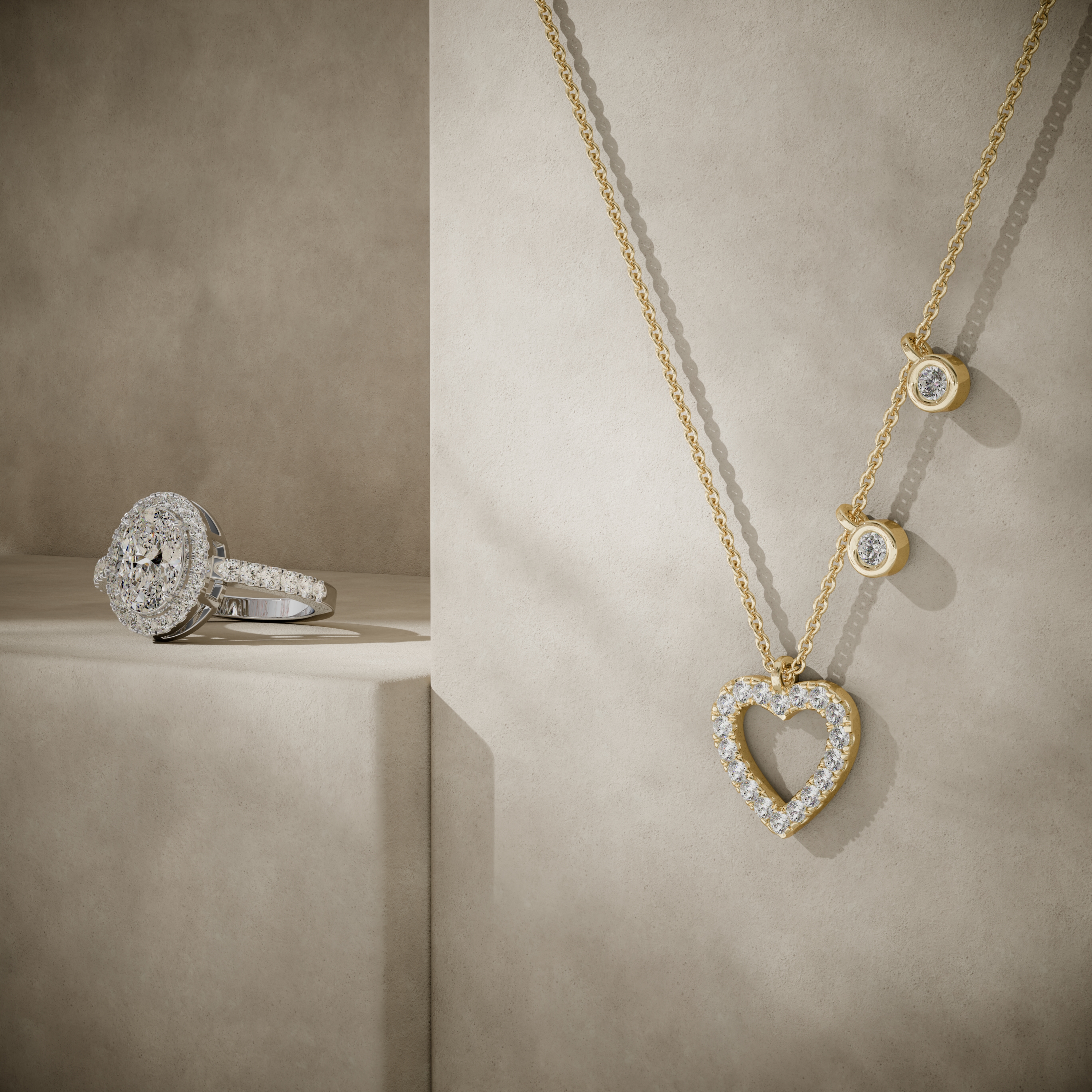 3d render of a diamond pendant