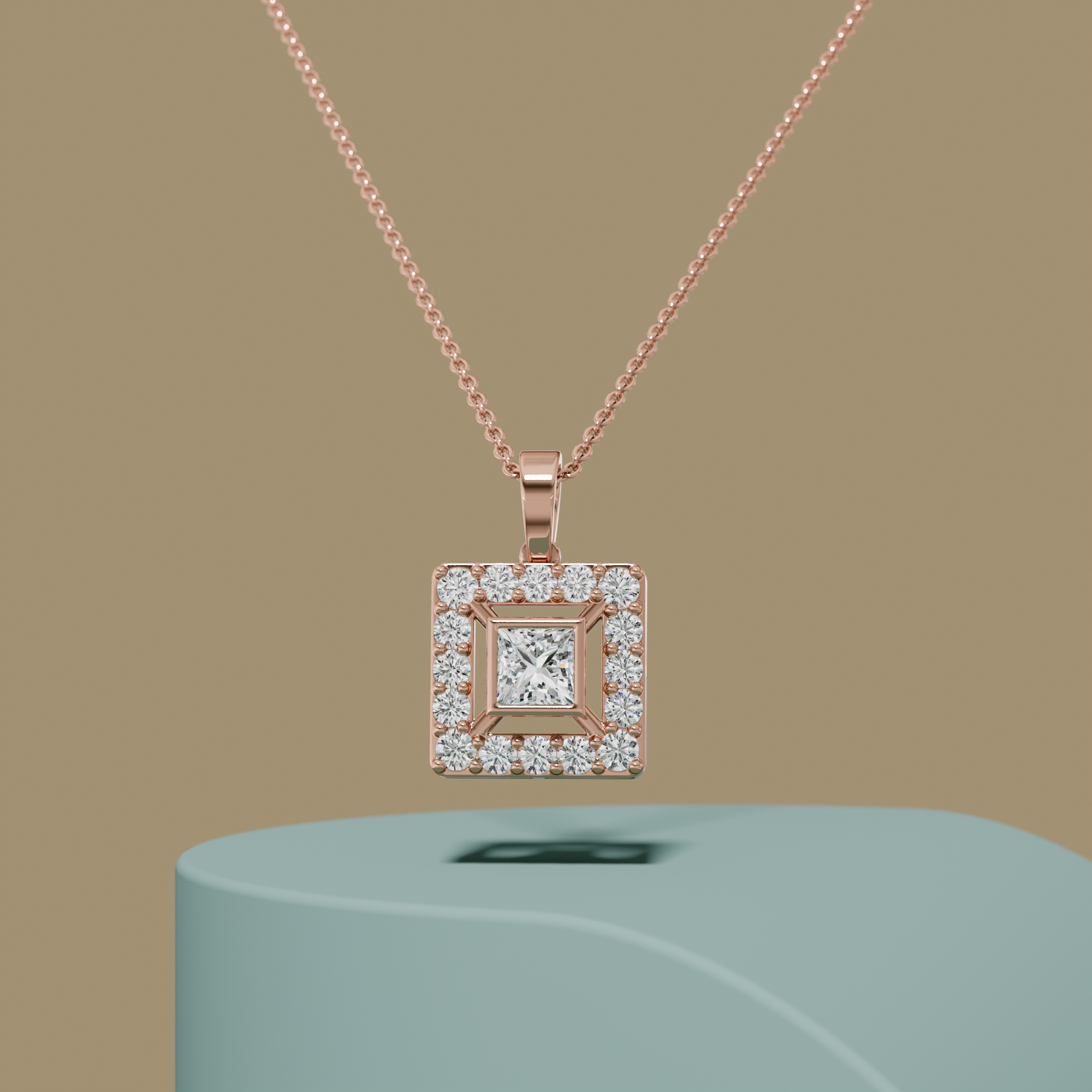 3d render of a diamond necklace