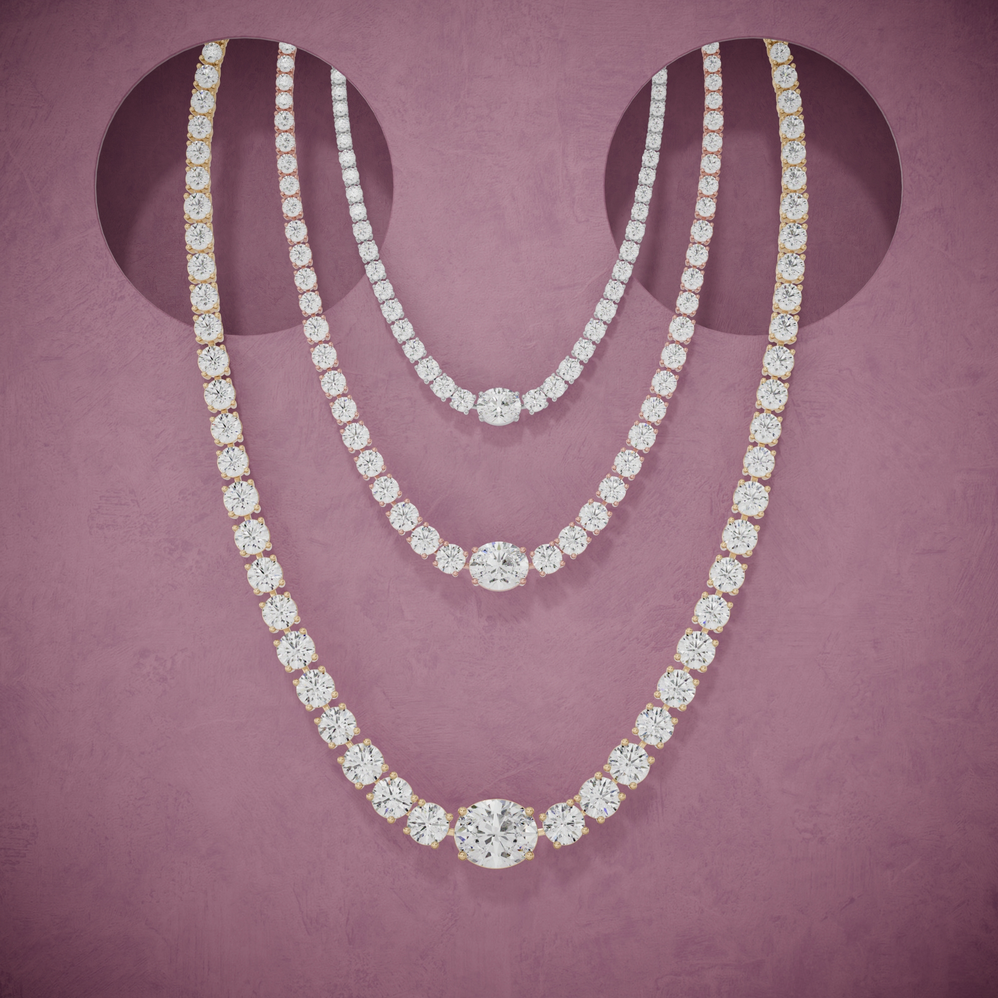 3d render of a diamond necklace
