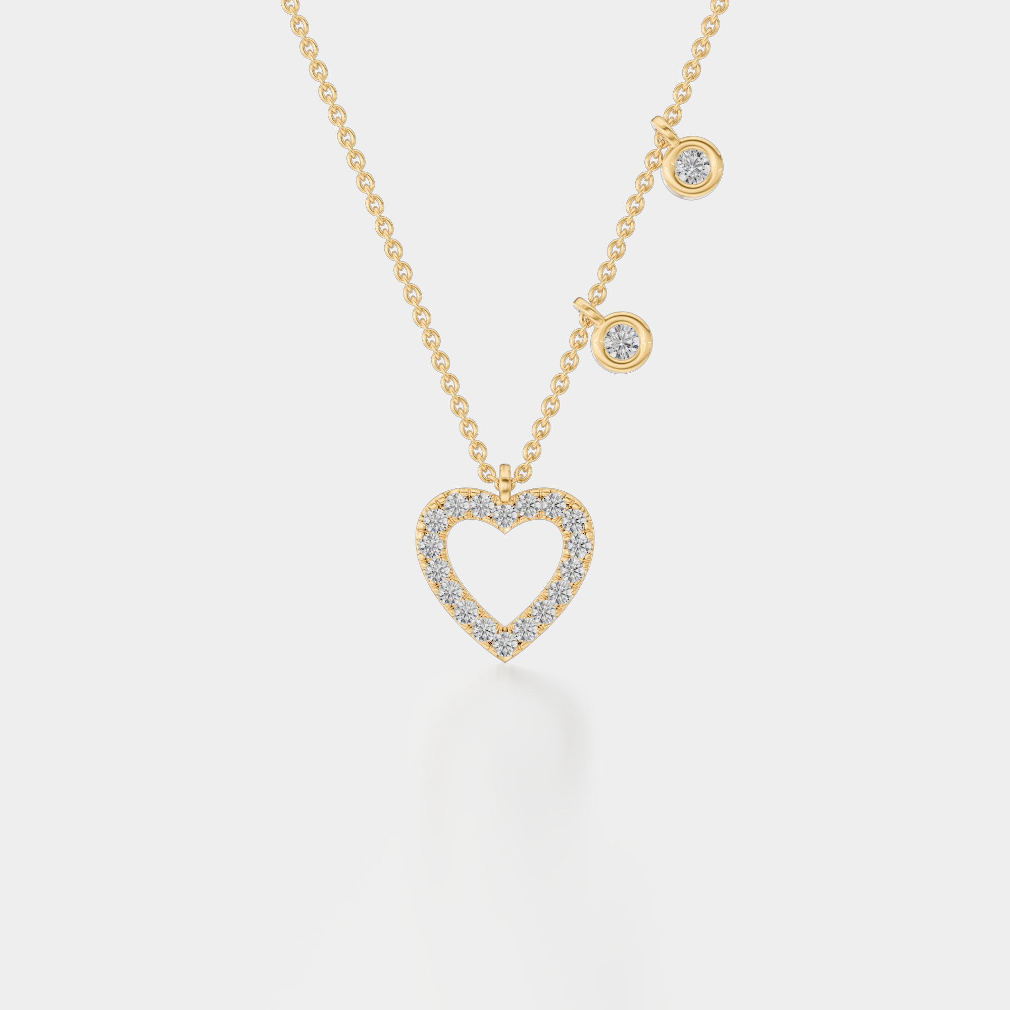 3d render of a yellow gold diamond pendant
