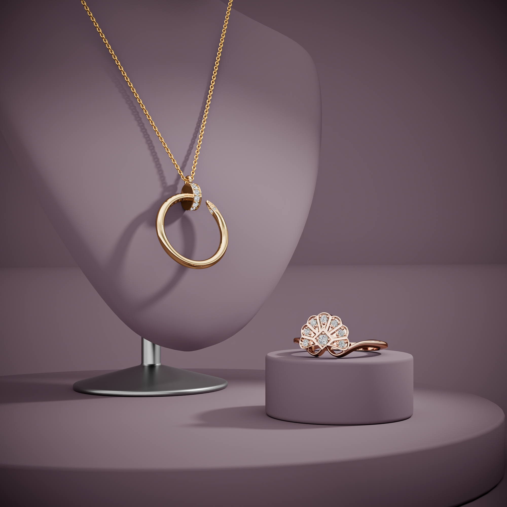 3d render of a diamond pendant