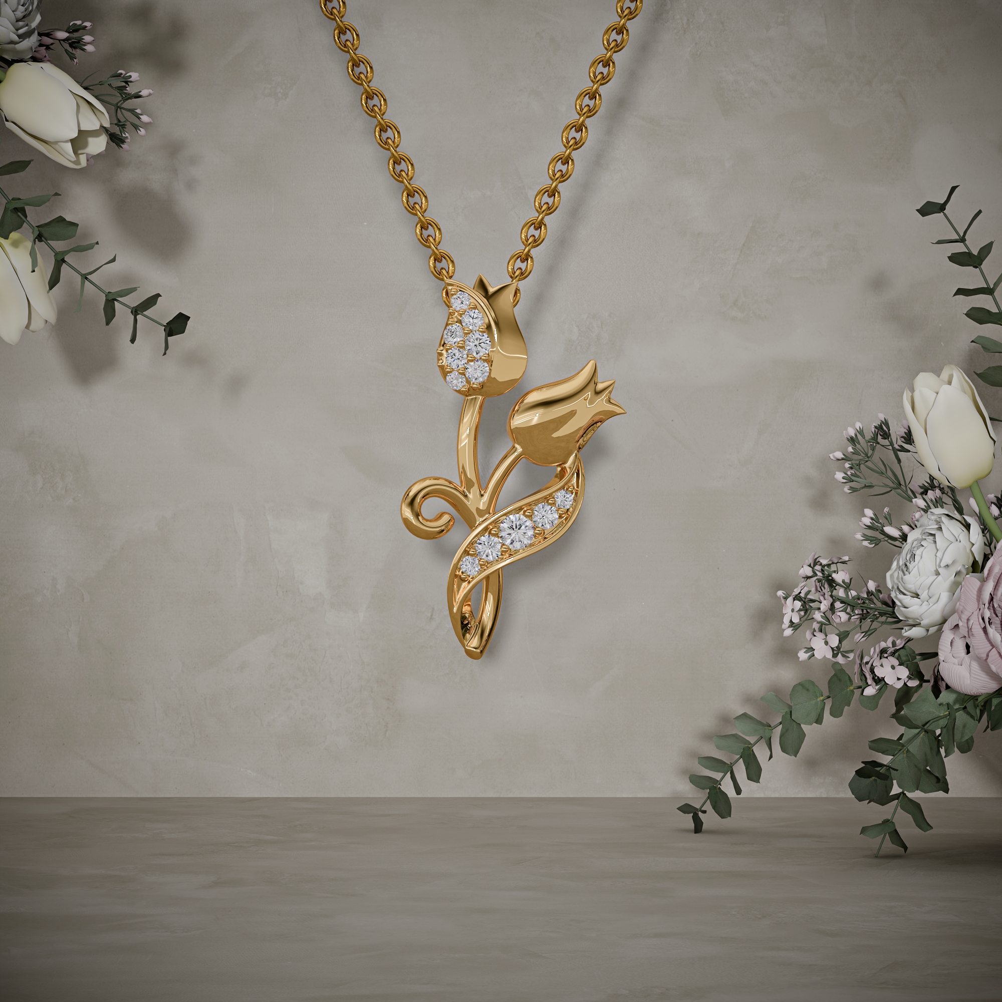 3d render of a diamond pendant
