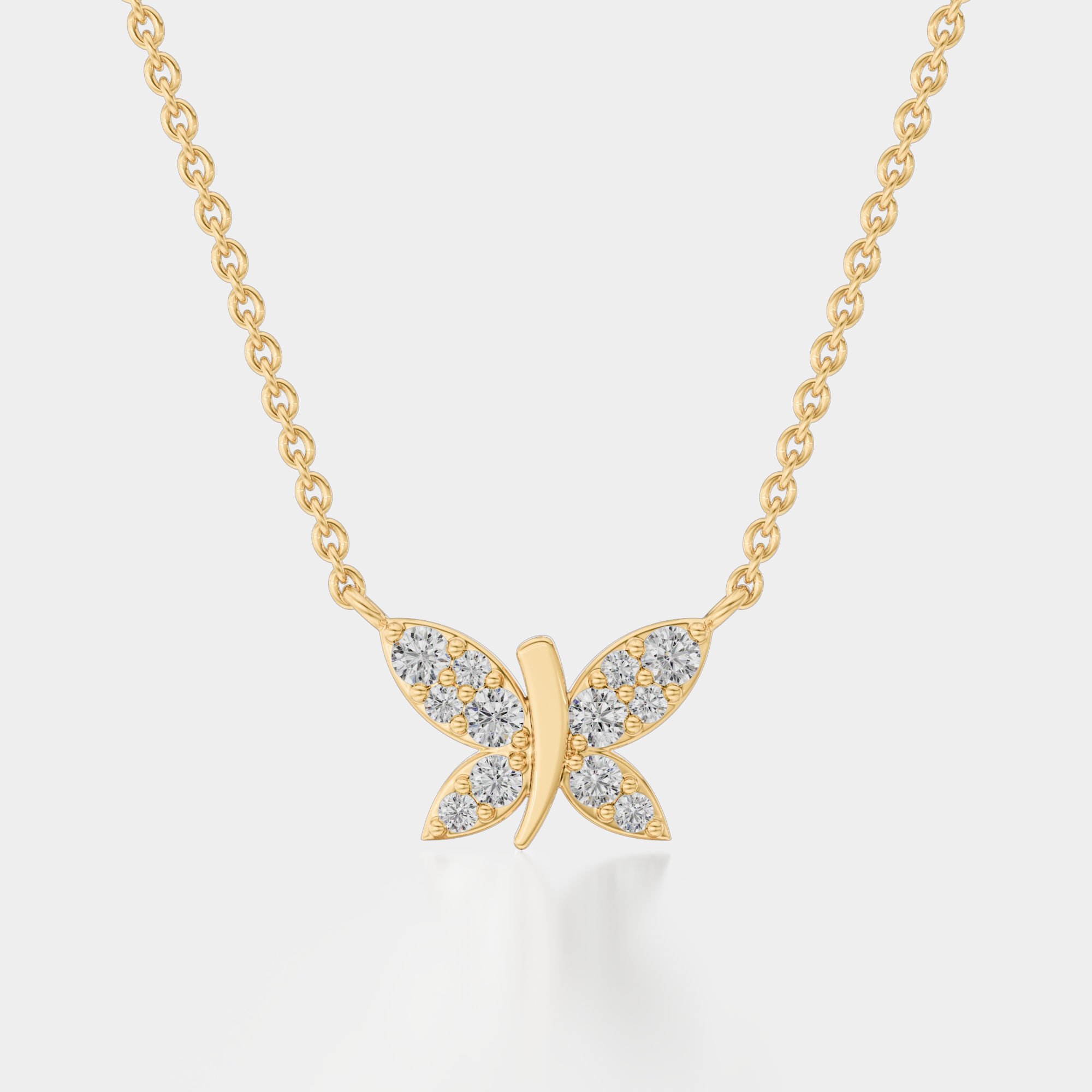 3d render of a yellow gold diamond pendant