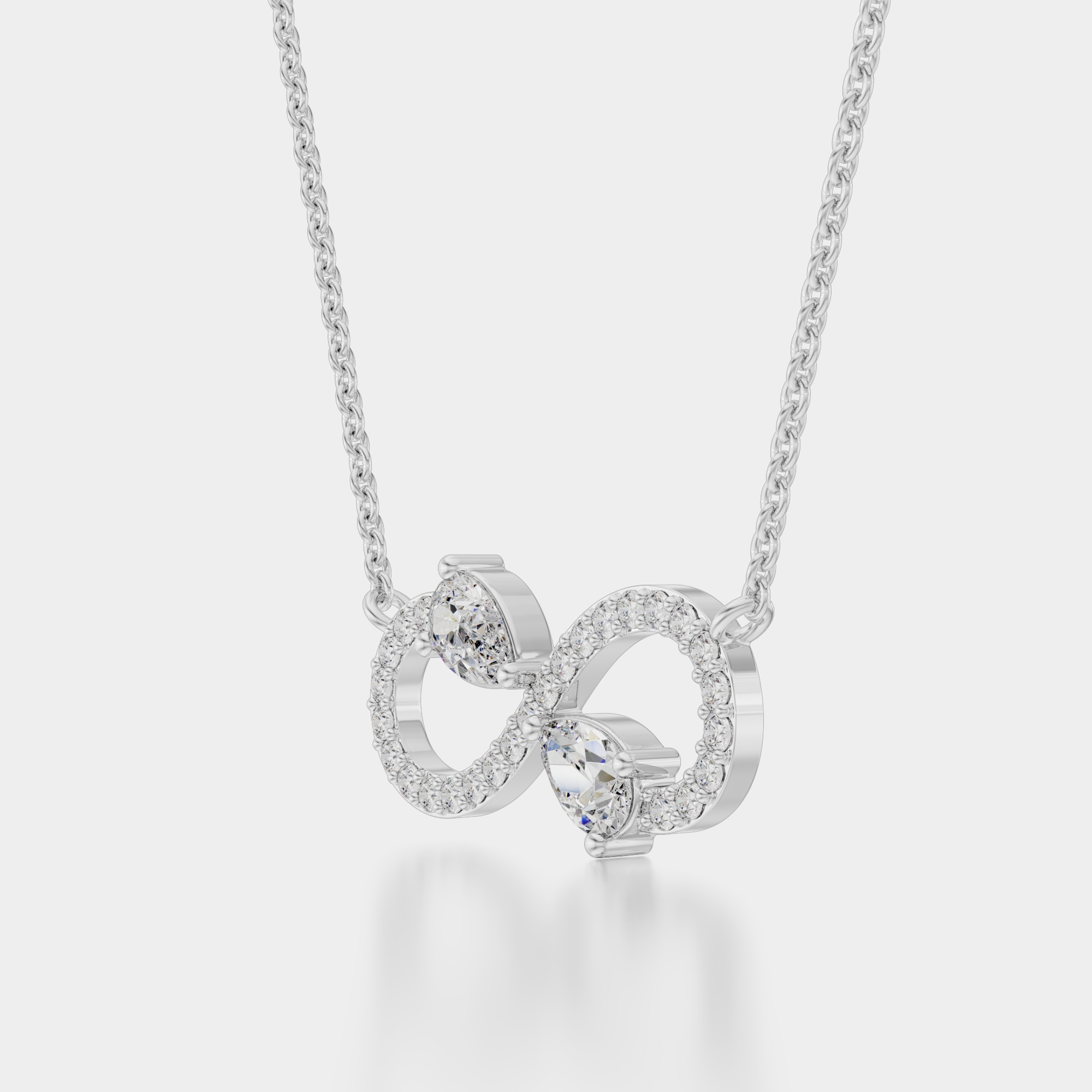 3d render of a white gold diamond pendant