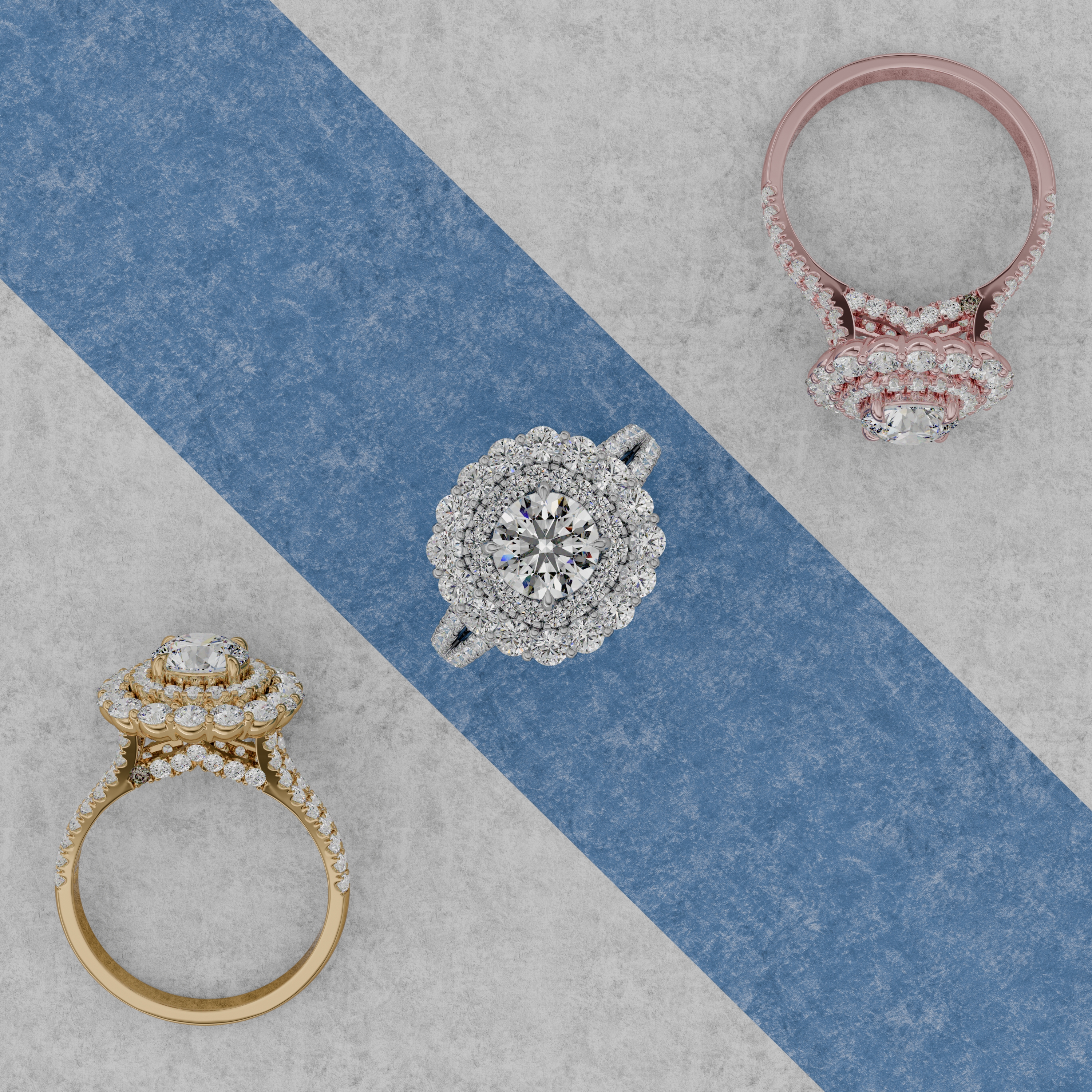 3d render of a diamond ring