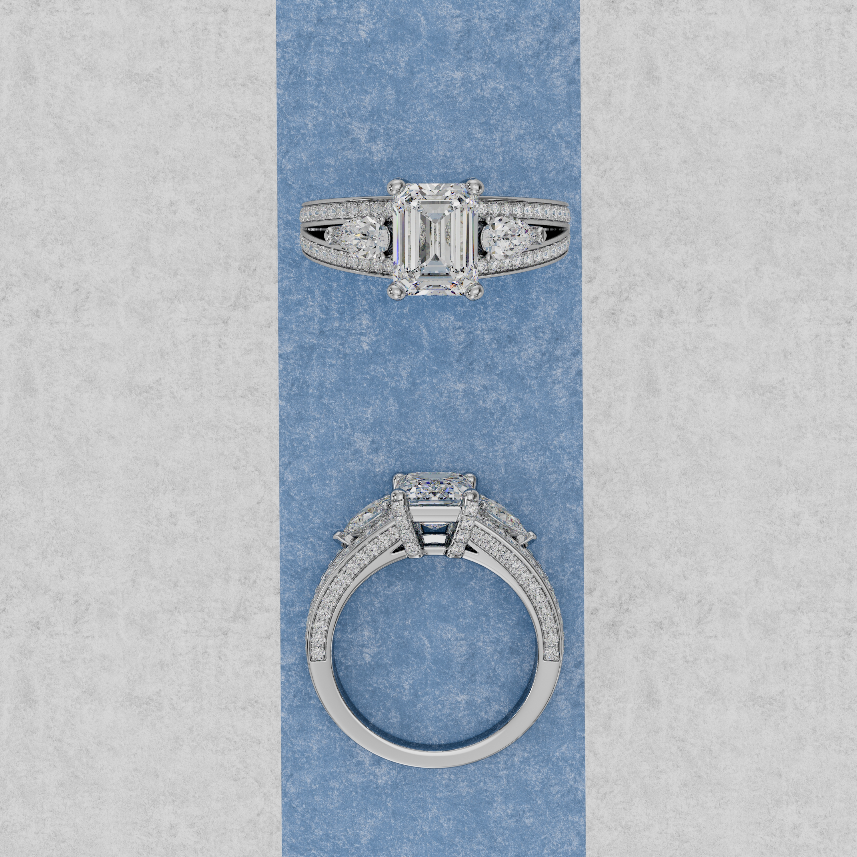 3d render of a diamond ring