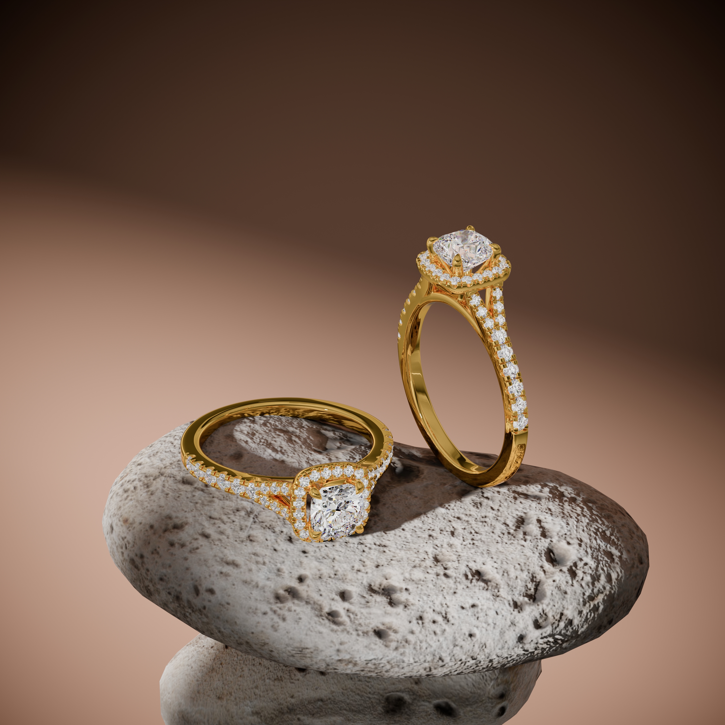 3d render of a diamond ring