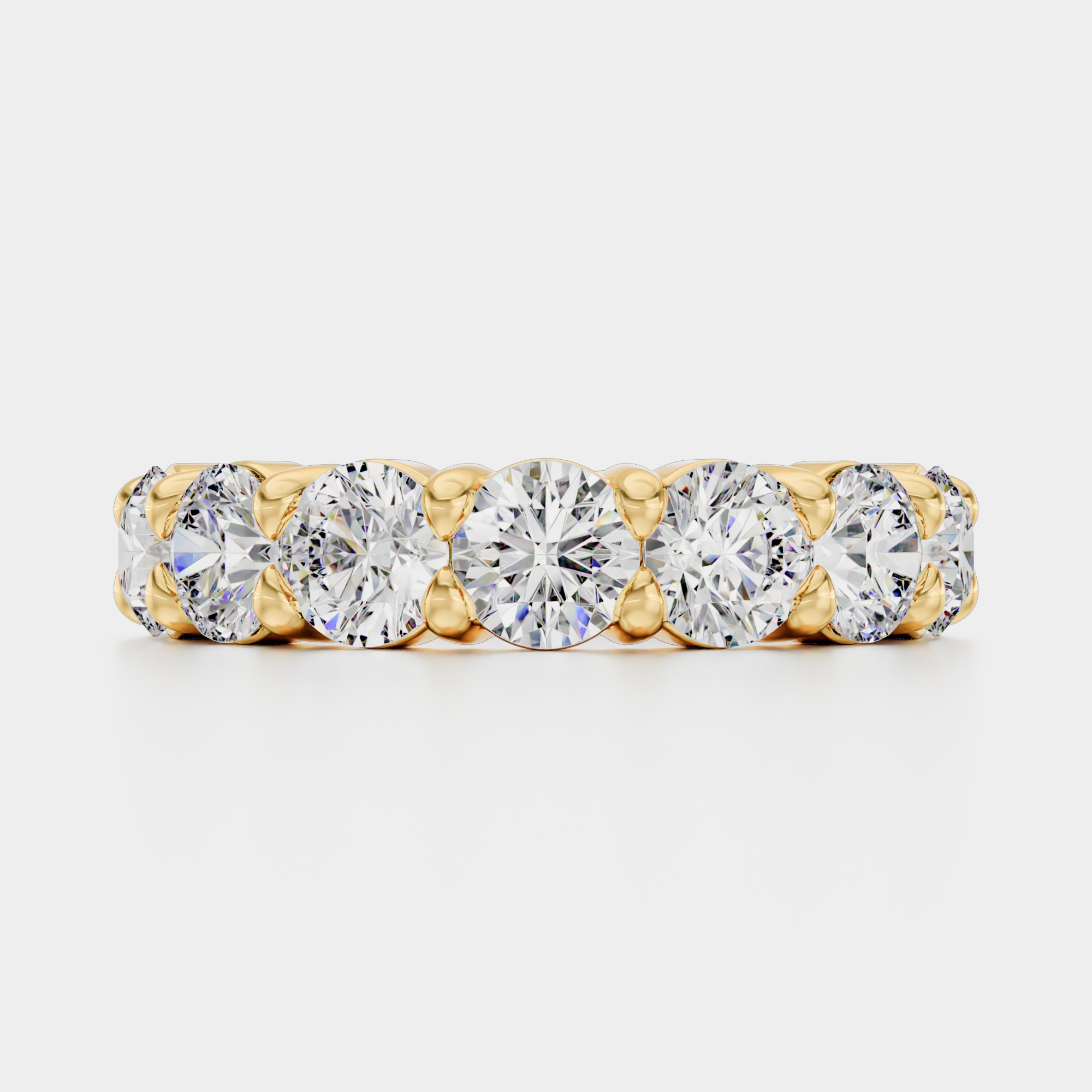 3d render of a yellow gold diamond ring