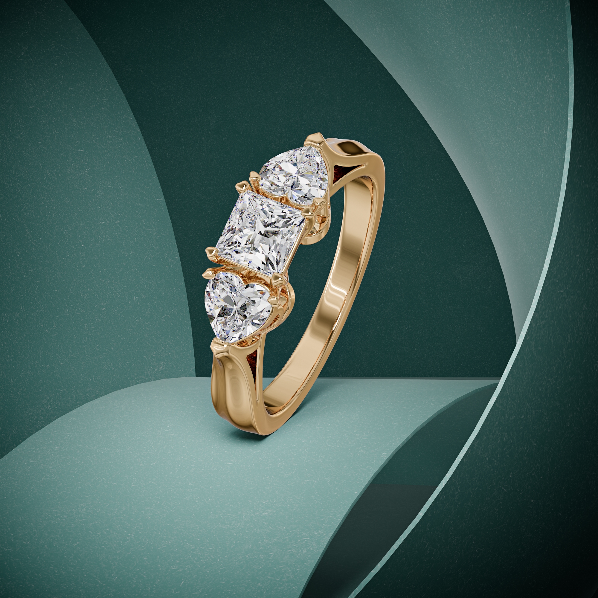 3d render of a diamond ring